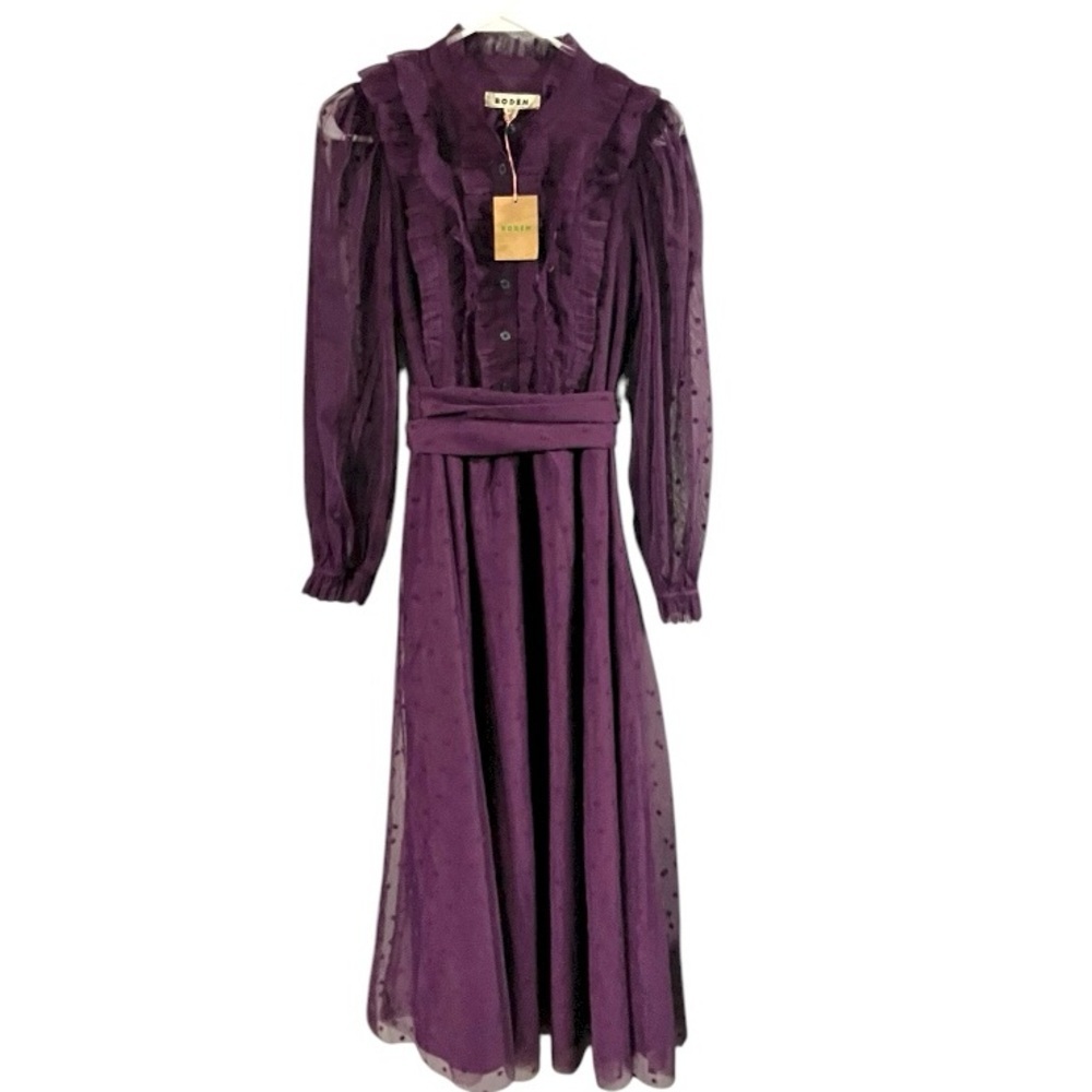 NWT BODEN $249 Tulle Ruffle Maxi Dress *Viola Purple Size 8 Petite - Picture 8 of 10